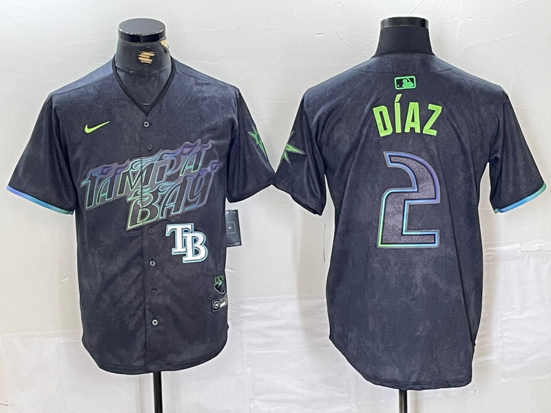 Men Tampa Bay Rays #2 Yandy Diaz Nike MLB Limited City Connect Black 2024 Jersey style 2->orlando magic->NBA Jersey